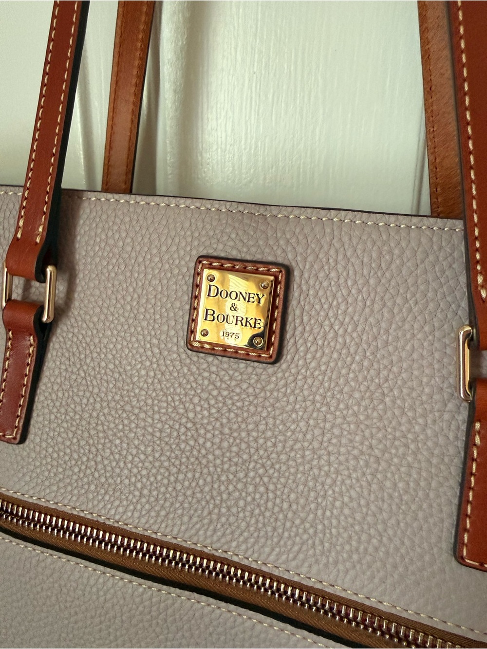 Dooney & Bourke Oyster Pebbled Leather Large Shopper Tote